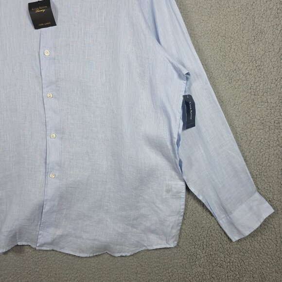 Club Room Shirt Mens Size 2XL Light Blue Luxury Billowing Cloud 100% Linen NWT - Picture 5 of 13